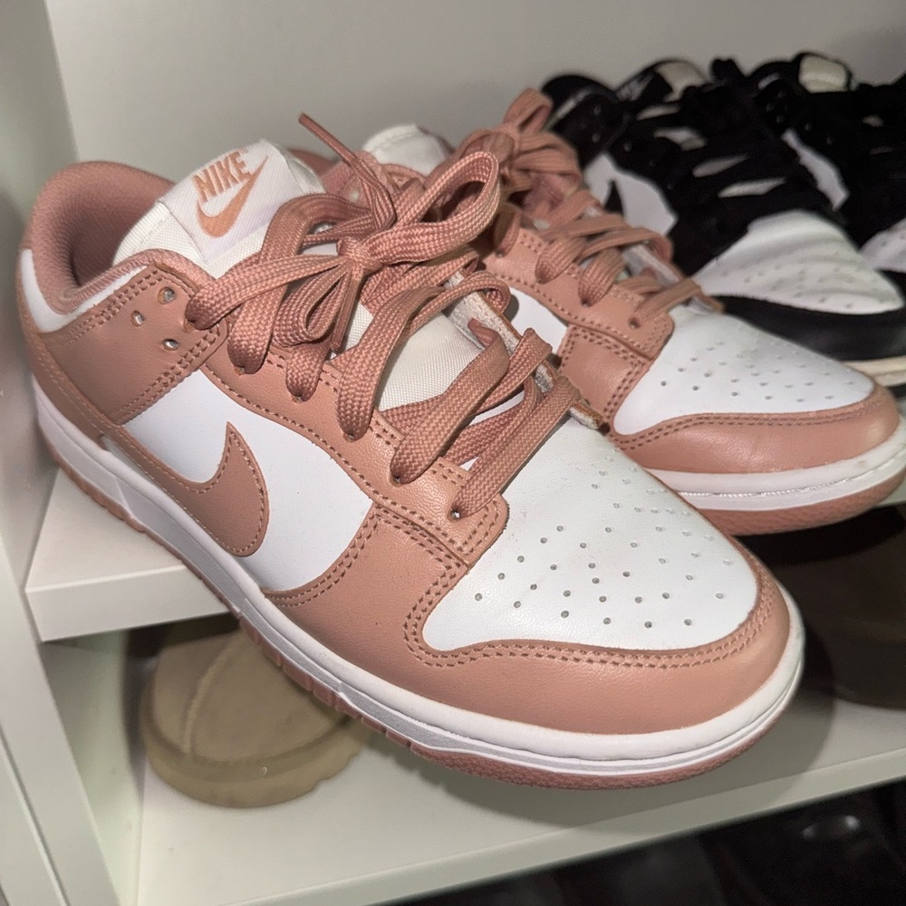 Nike Women's Rose and White Sneakers